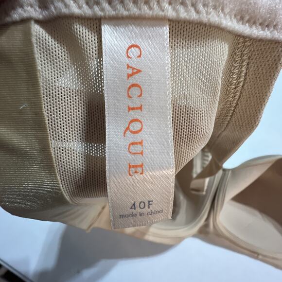 Lane Bryant Cacique 40F Nude Satin No-Wire Bra NWOT 40 F lightly lined 40DDD - Picture 8 of 10